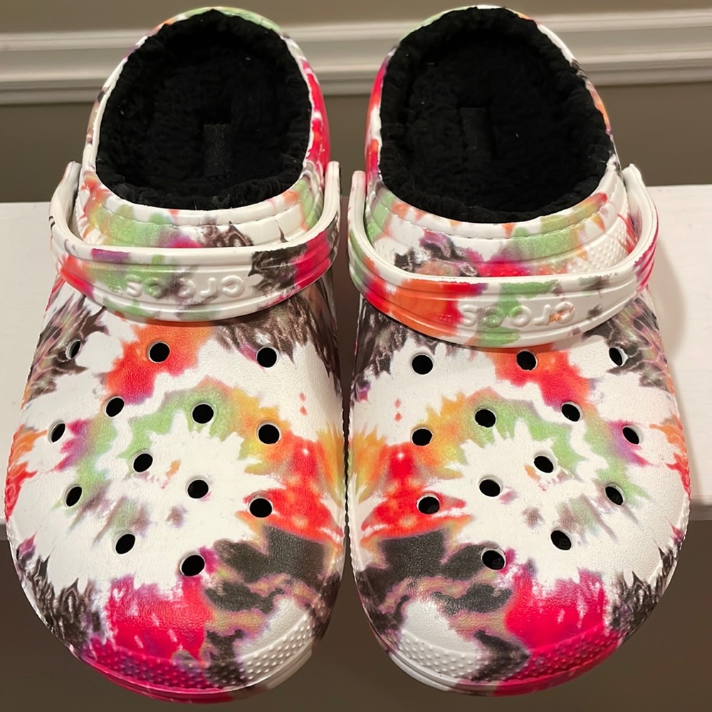 Multi-colored Tie-Dyed Crocs